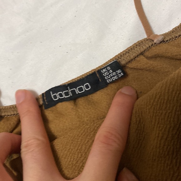 Boohoo Matching co-ord Set (crop top & high waisted skirt) in brown - Picture 6 of 7